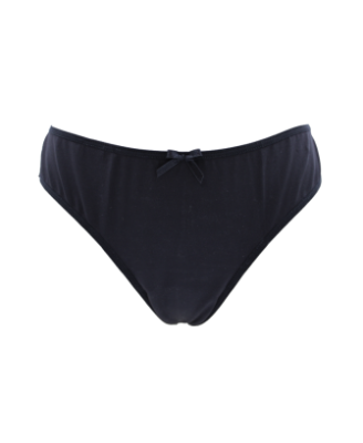Culotte noire en dentelle avec nœud en satin 